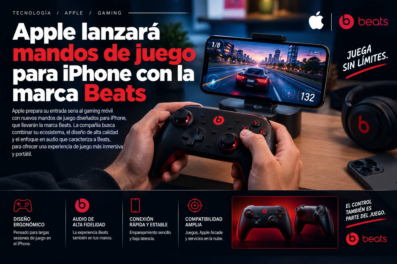 Apple lanzará mandos de juego para iPhone con la marca Beats