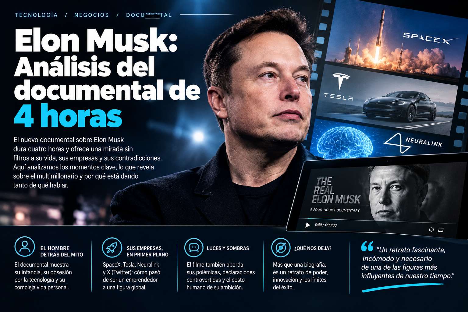Elon Musk: Análisis del documental de 4 horas