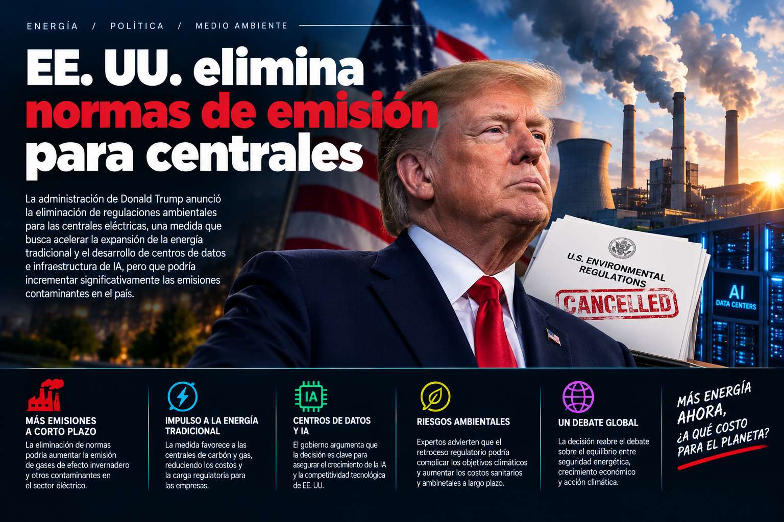 EE. UU. elimina normas de emisión para centrales