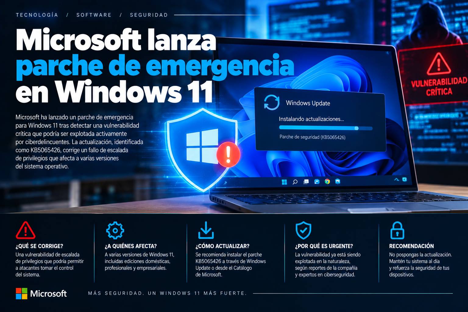 Microsoft lanza parche de emergencia en Windows 11