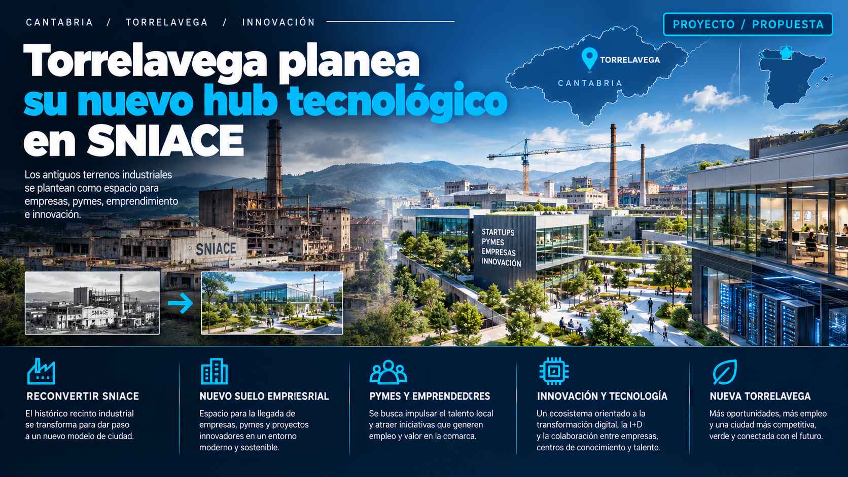 Torrelavega planea su nuevo hub tecnológico en SNIACE