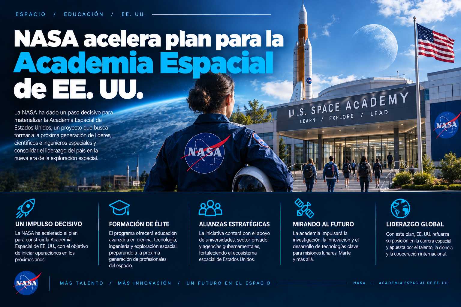 NASA acelera plan para la Academia Espacial de EE. UU.
