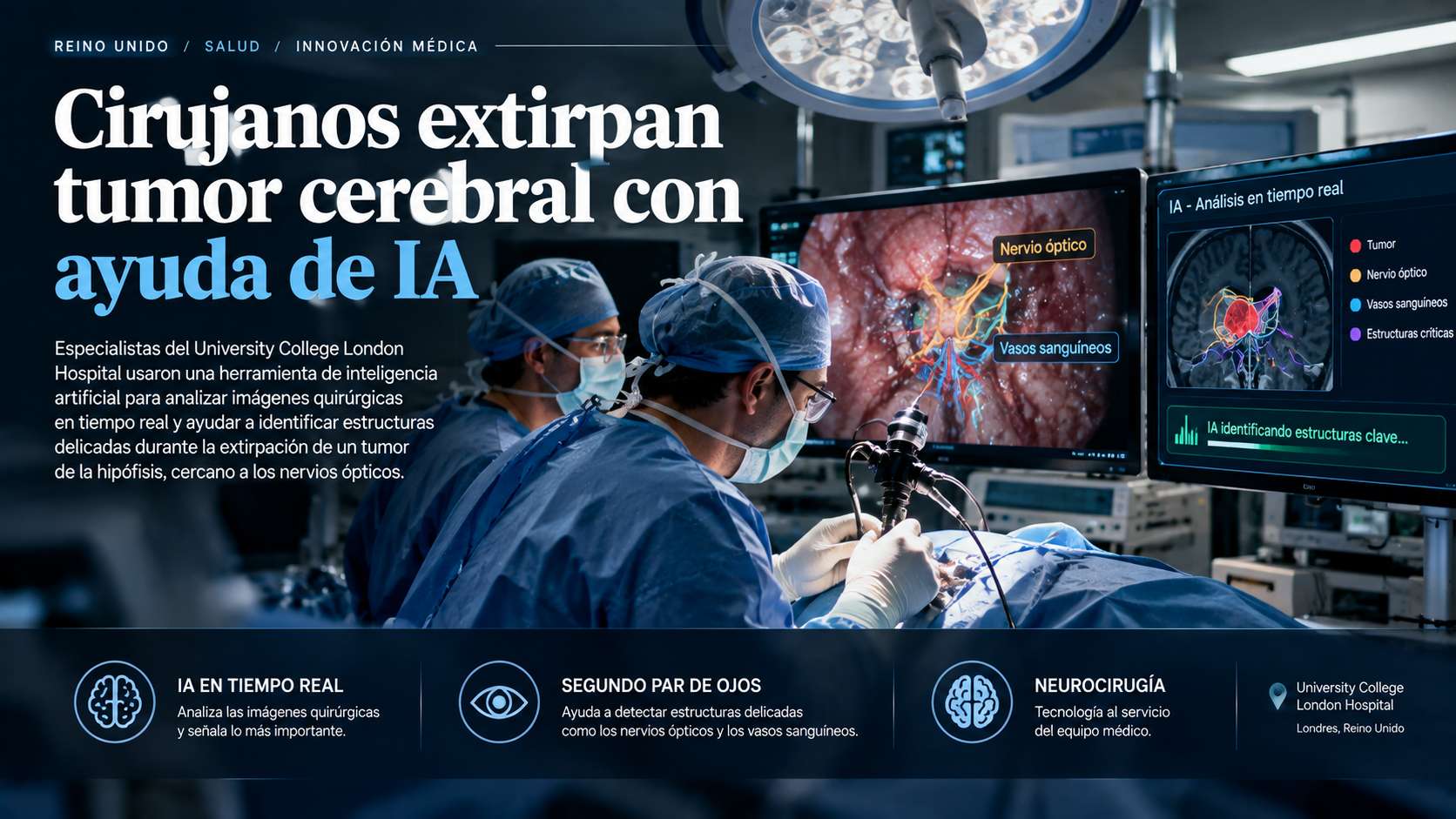 Cirujanos extirpan tumor cerebral con ayuda de IA