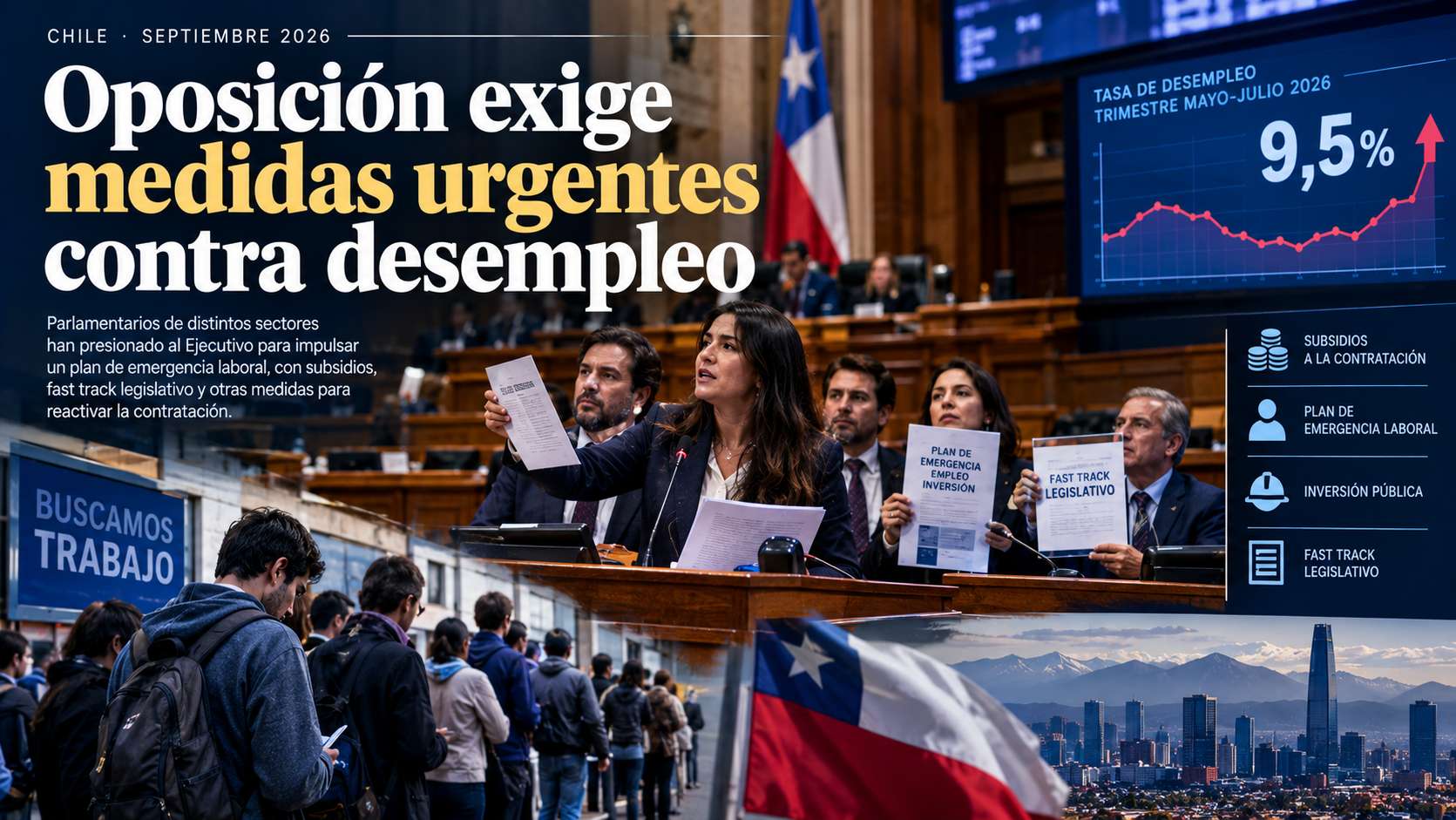 Oposición exige medidas urgentes contra desempleo