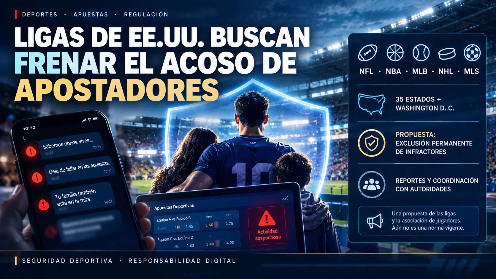 Ligas de EE.UU. buscan frenar acoso de apostadores