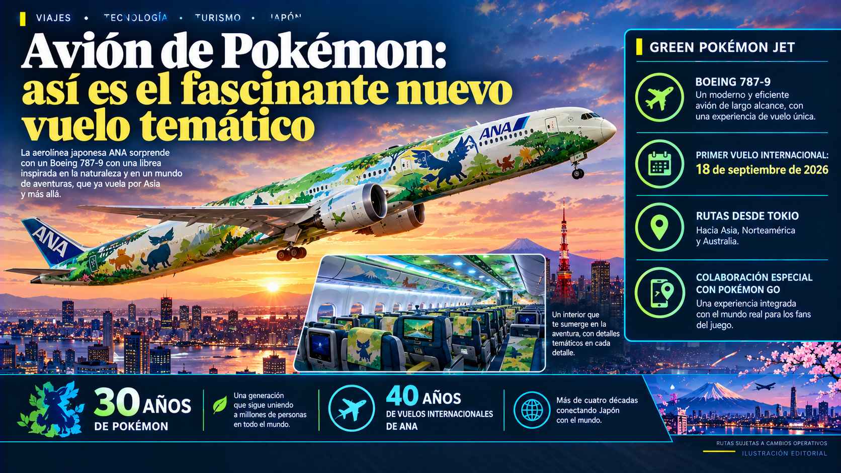 Avión de Pokémon: así es el fascinante nuevo vuelo temático