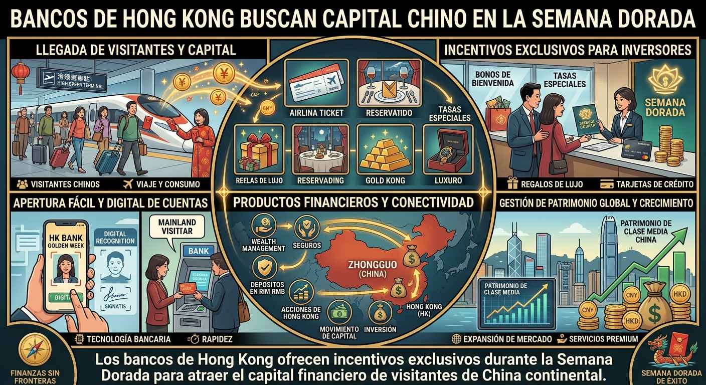 Bancos de Hong Kong buscan capital chino en la Semana Dorada