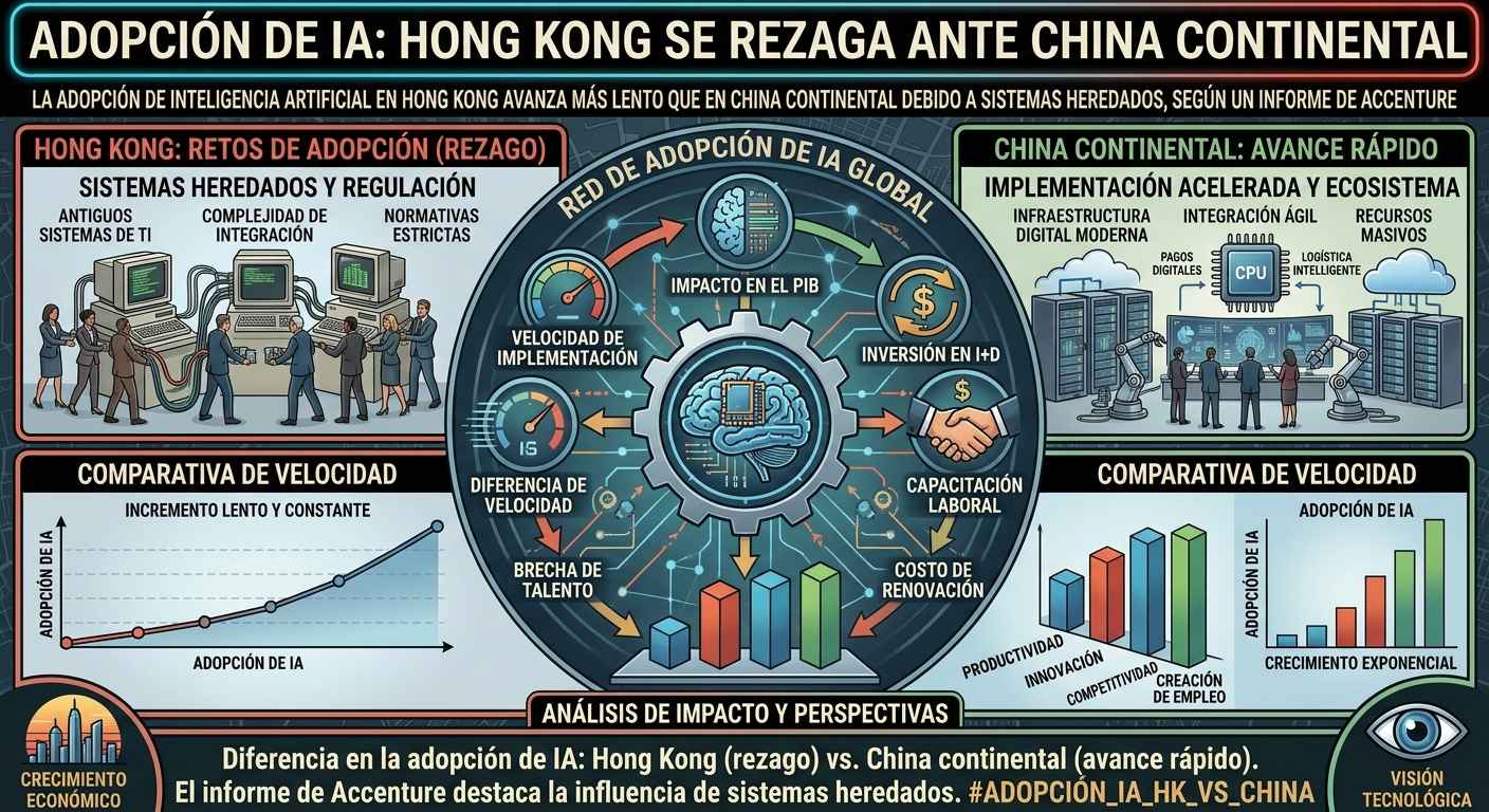Adopción de IA: Hong Kong se rezaga ante China continental