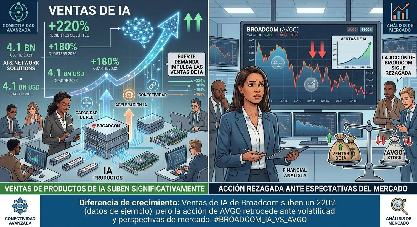 Broadcom eleva ventas de IA, pero su acción sigue rezagada