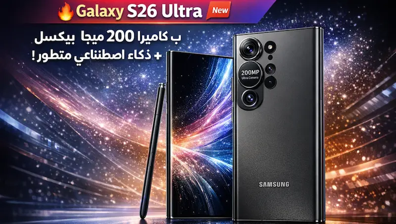 سامسونج تفجر مفاجأة 2026: Galaxy S26 Ultra بكاميرا 200 ميجابكسل وذكاء اصطناعي متطور