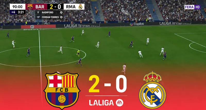 برشلونة يحسم الكلاسيكو بثنائية أمام ريال مدريد ويقترب خطوة جديدة من لقب الليغا