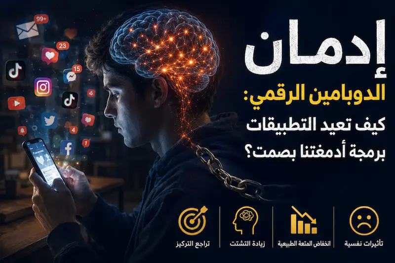 إدمان الدوبامين الرقمي: كيف تعيد التطبيقات برمجة أدمغتنا بصمت؟