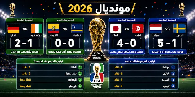 صورة مقال ألمانيا تتأهل إلى دور الـ32 في كأس العالم 2026.. وكوراساو تحصد أول نقطة تاريخية