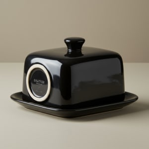 Black Ceramic Butter Dish with Lid