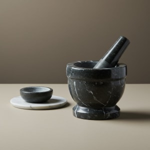 Black Marble Mortar and Pestle Set