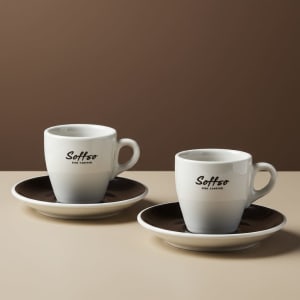 Espresso Demitasse Cups & Saucers - Set of 6