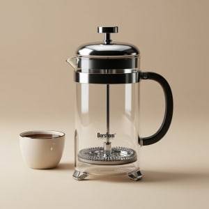 French Press Coffee Maker - Borosilicate Glass 1L
