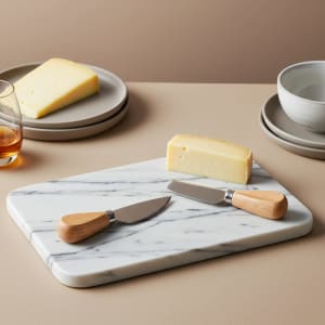 Marble Cheese Board with Knife Set - For Two