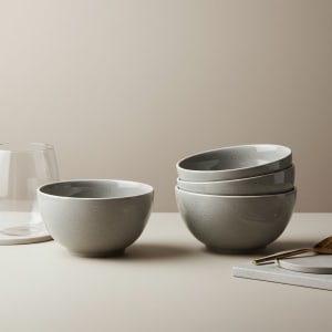 Pearl Grey Ceramic Serving Bowls - Set of 4