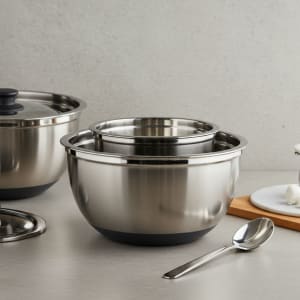 Steel Grey Stainless Mixing Bowl Set - 3 Piece