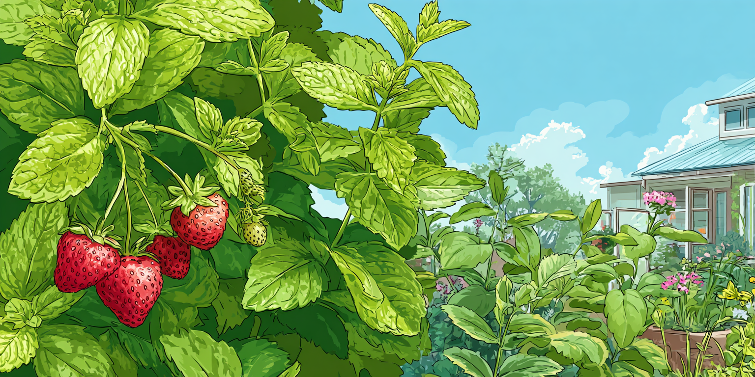 Illustration 2 Planter menthe et fraisier ensemble