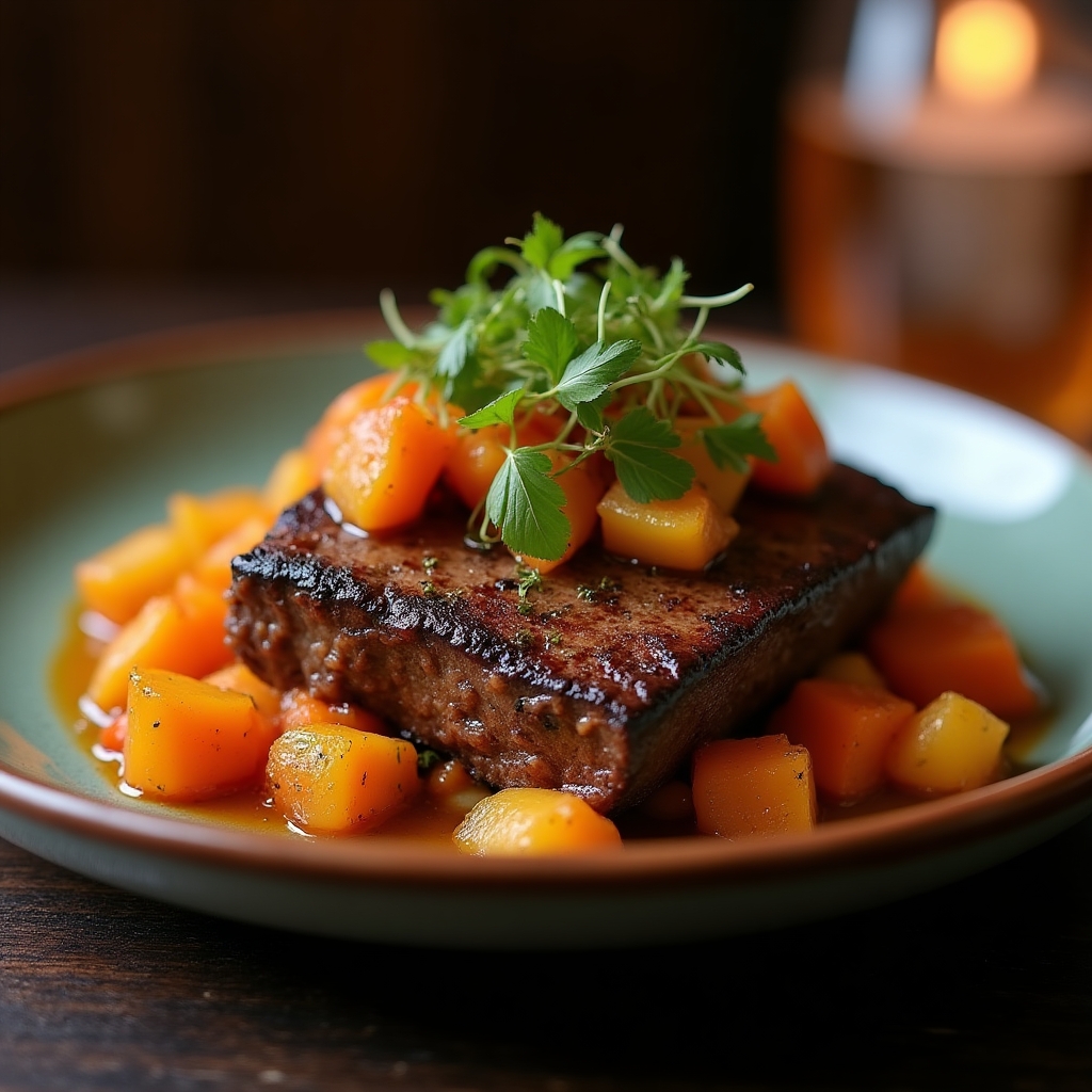 Autumn Braised Beef Short Ribs presentation