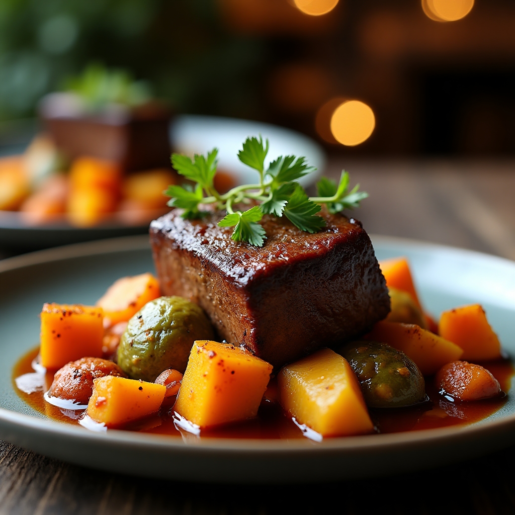Autumn Braised Short Ribs presentation