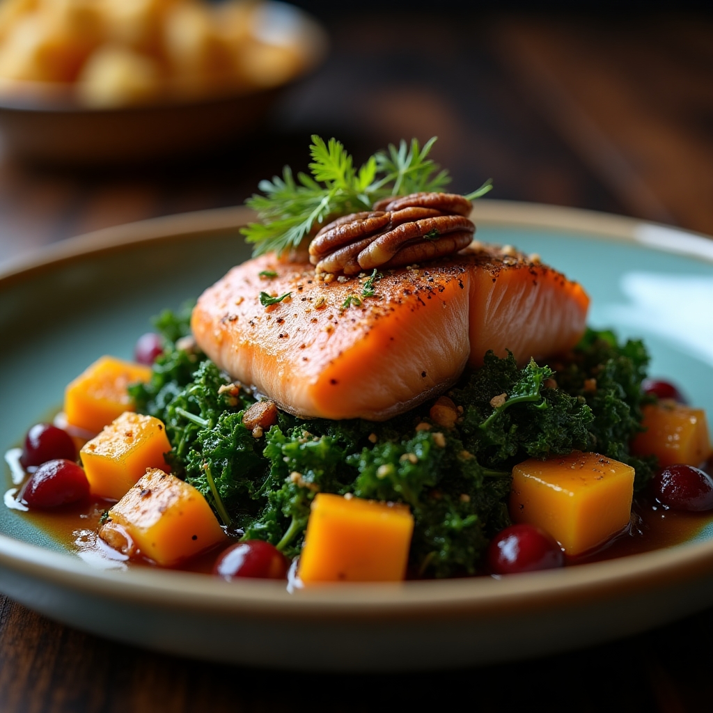 Smoked Sockeye Harvest Salad presentation