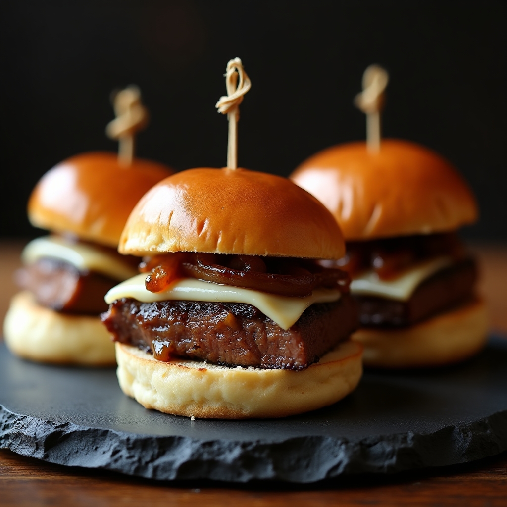 Hoisin-Glazed Prime Beef Sliders presentation