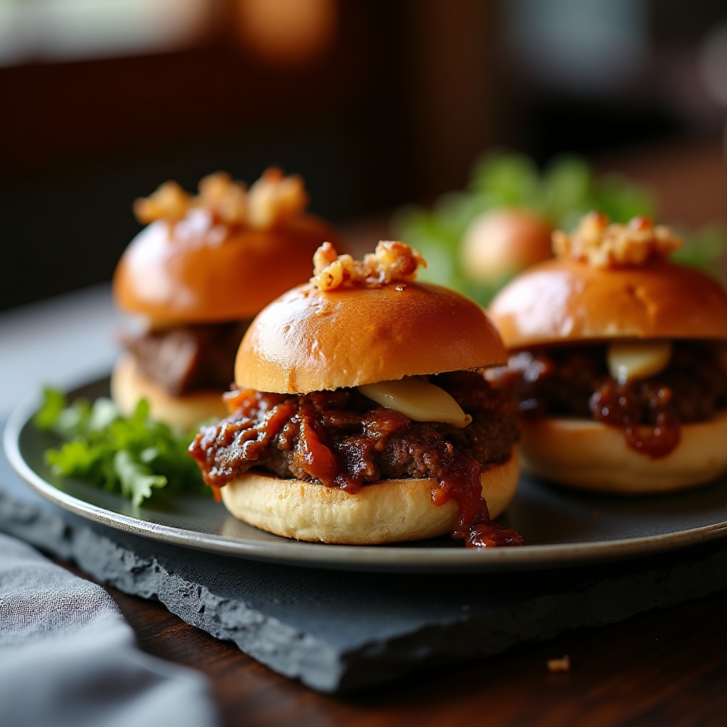 Crispy Hoisin Beef Sliders presentation