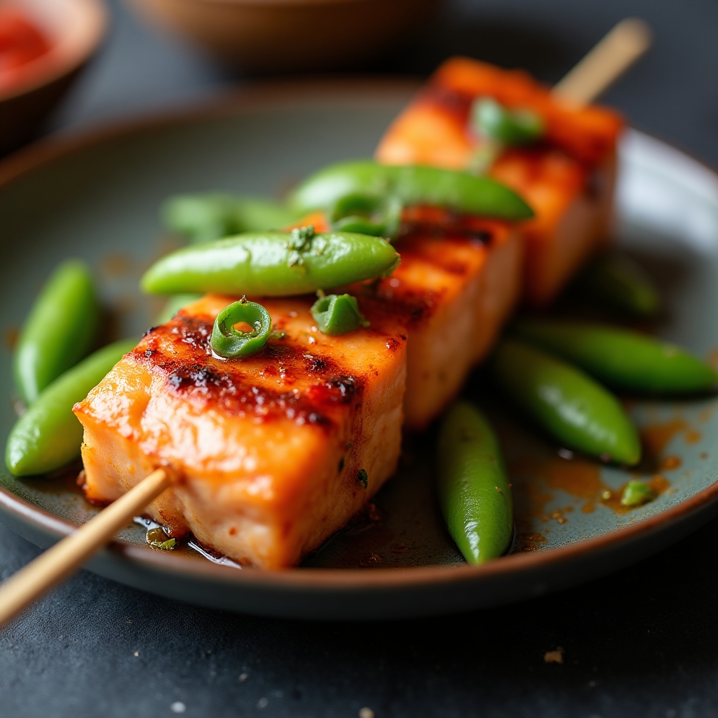 Chili-Lime Sockeye Skewers presentation