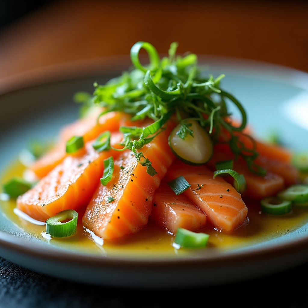 Chili-Lime Sockeye Ceviche presentation