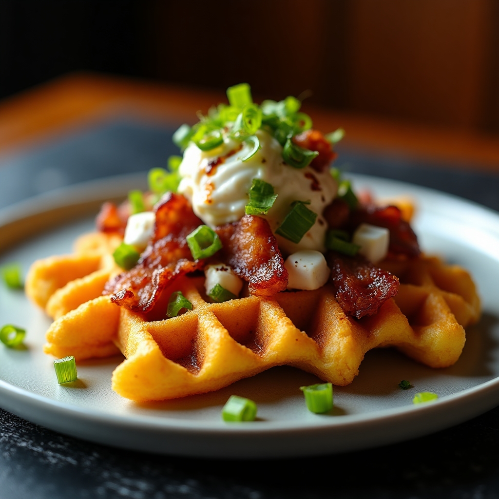 Smoky Blue Cheese Waffle Fry Flight presentation
