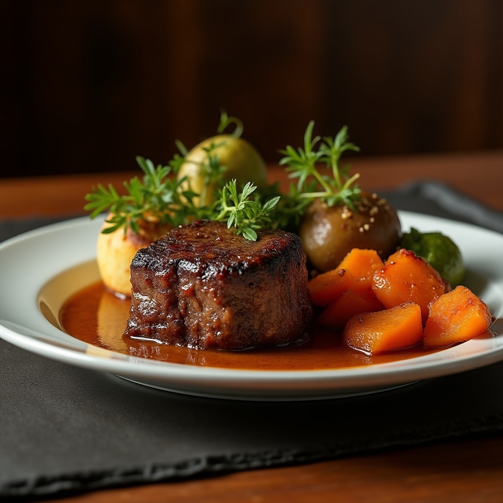 Braised Autumn Short Ribs presentation