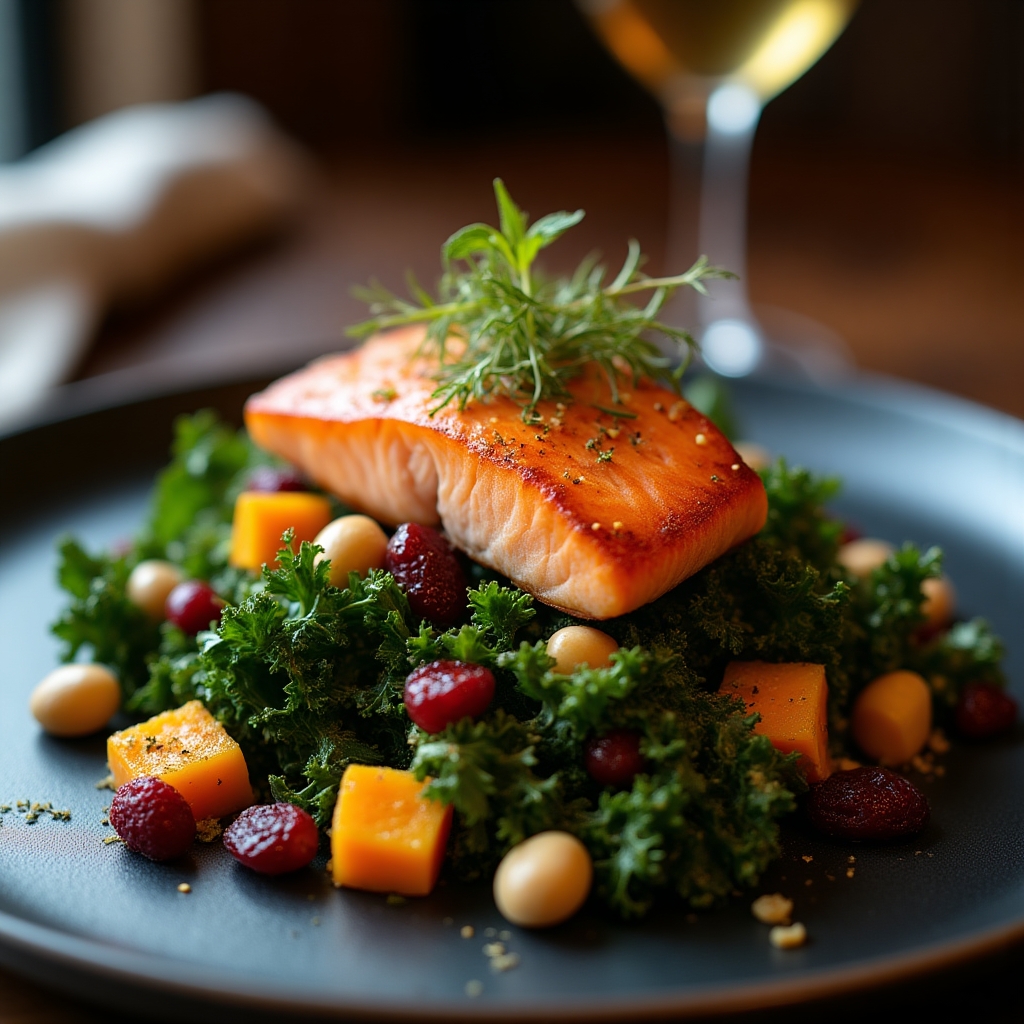 Smoked Sockeye Harvest Salad presentation
