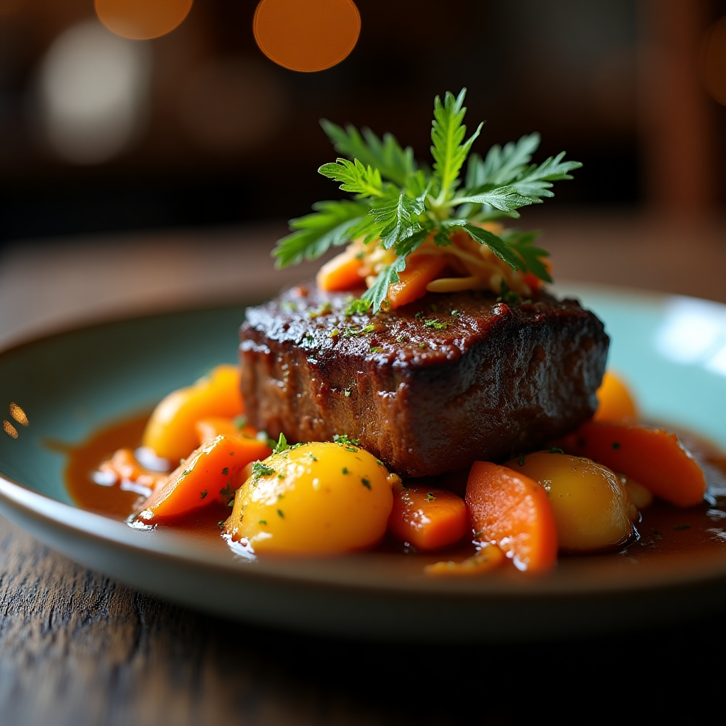 Maple-Smoked Short Rib Ragout presentation