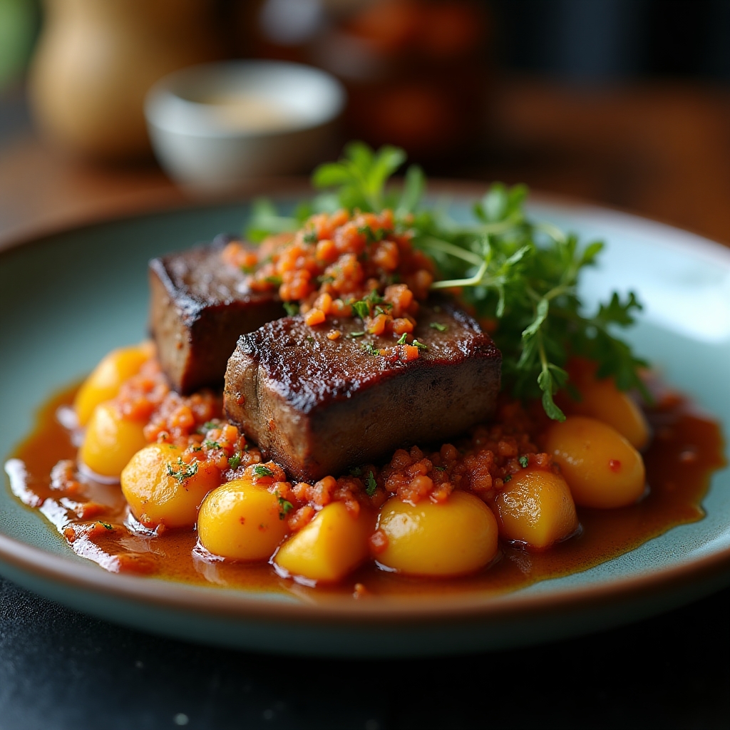 Maple-Glazed Short Rib Ragout presentation