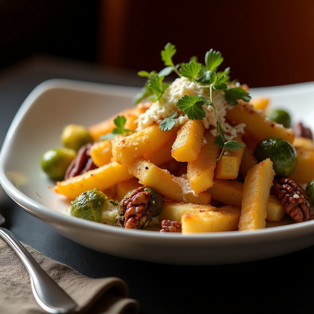 Fall Garden Board with Bleu Cheese Waffle Fries presentation