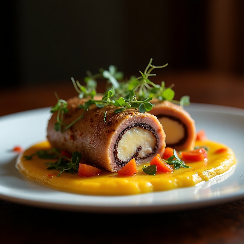 Venison & Hoko Cheese Roulade presentation