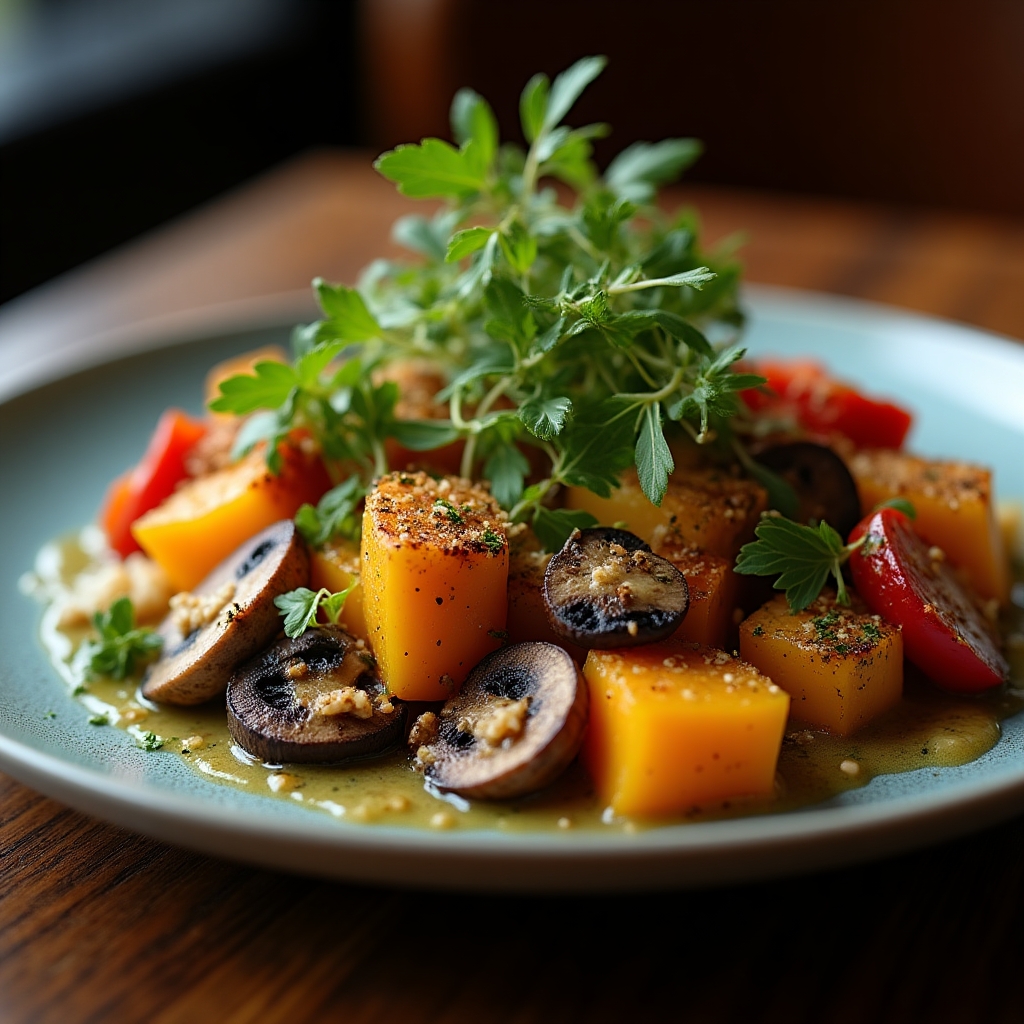Harvest Shared Board — Wild Mushrooms & Roasted Root Veggies presentation