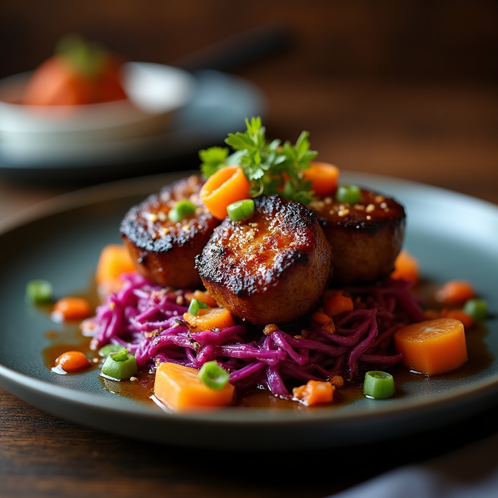 Hoisin-Glazed Filet Bite Skewers presentation