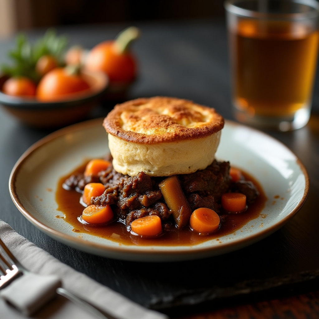 Harvest Braised Beef Pot Pie presentation