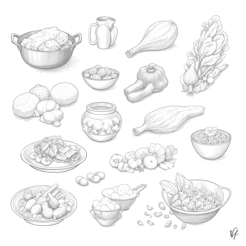 Fungi & Leaf Feast concept sketch