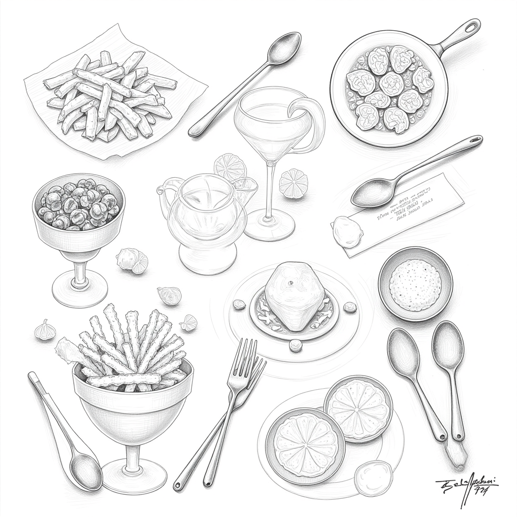 Martini Lounge Rustic Bites concept sketch