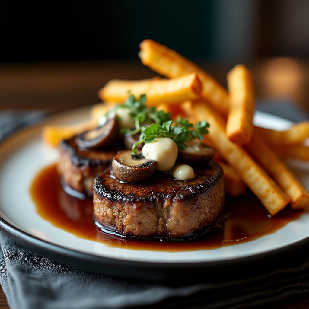 Maple-Mushroom Steak Bites Share Plate presentation