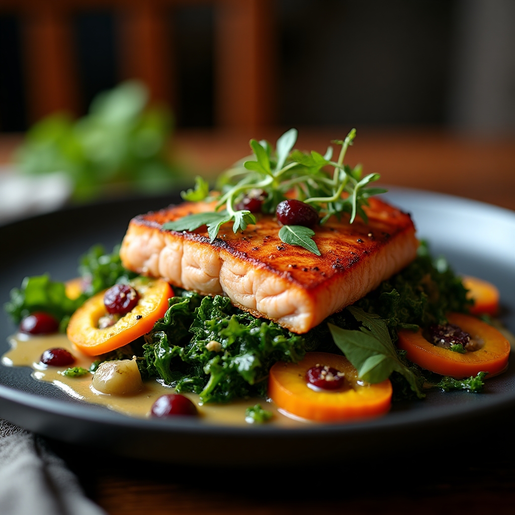 Smoked Sockeye & Roasted Squash Salad presentation