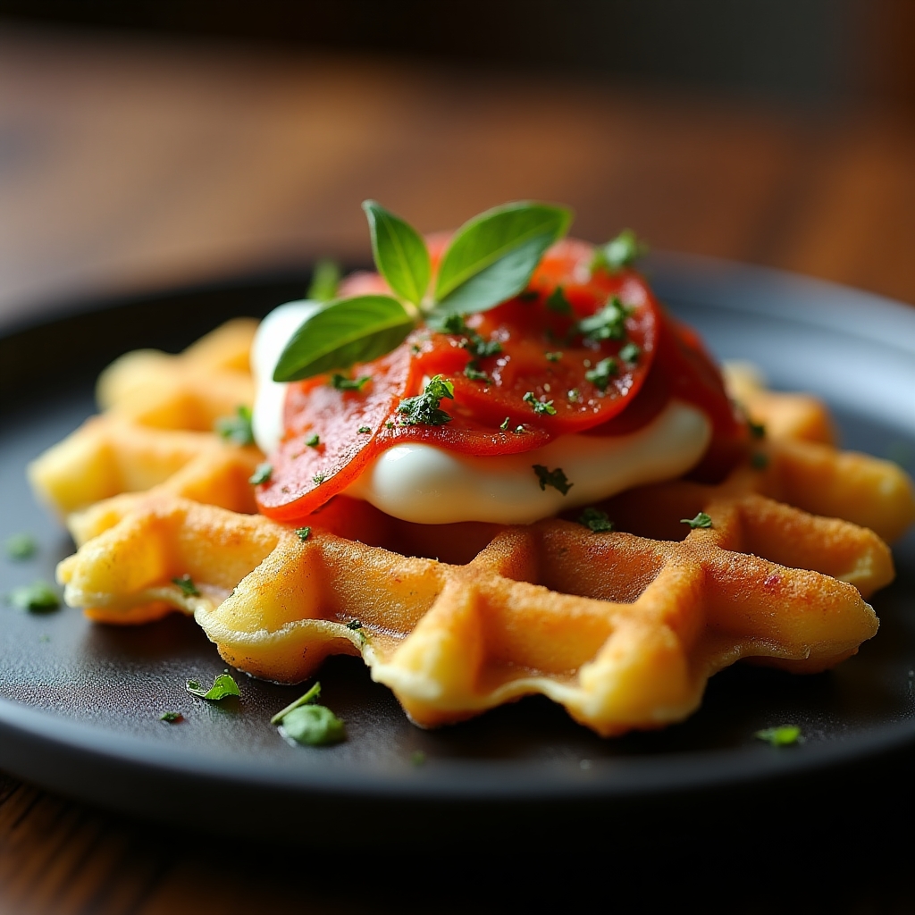 Autumn Blue Cheese Waffle Fries presentation