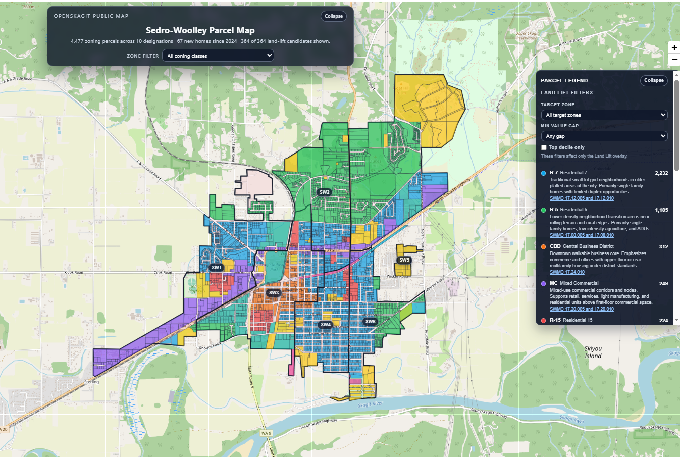 Sedro-Woolley Parcel Map preview