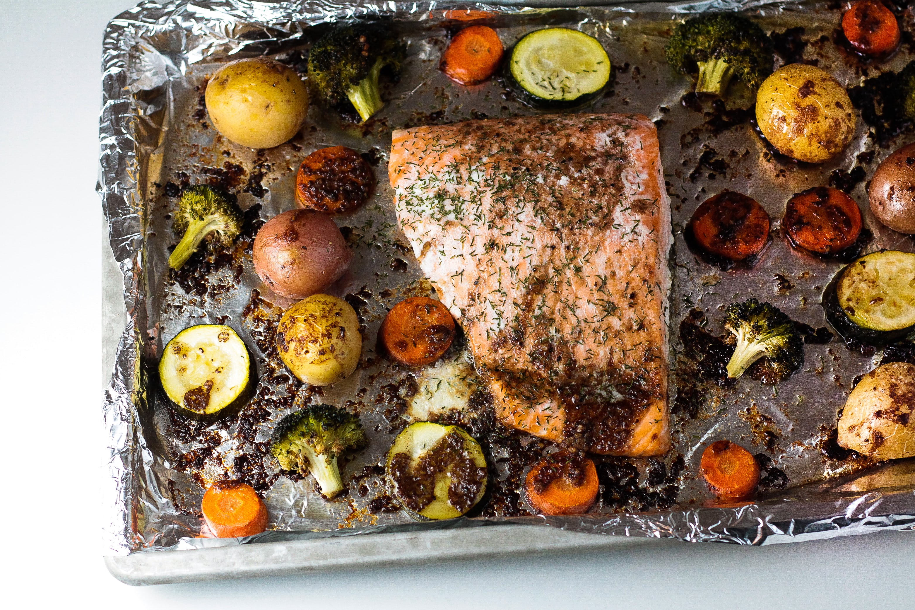 Balsamic Salmon & Veggie Sheet Pan