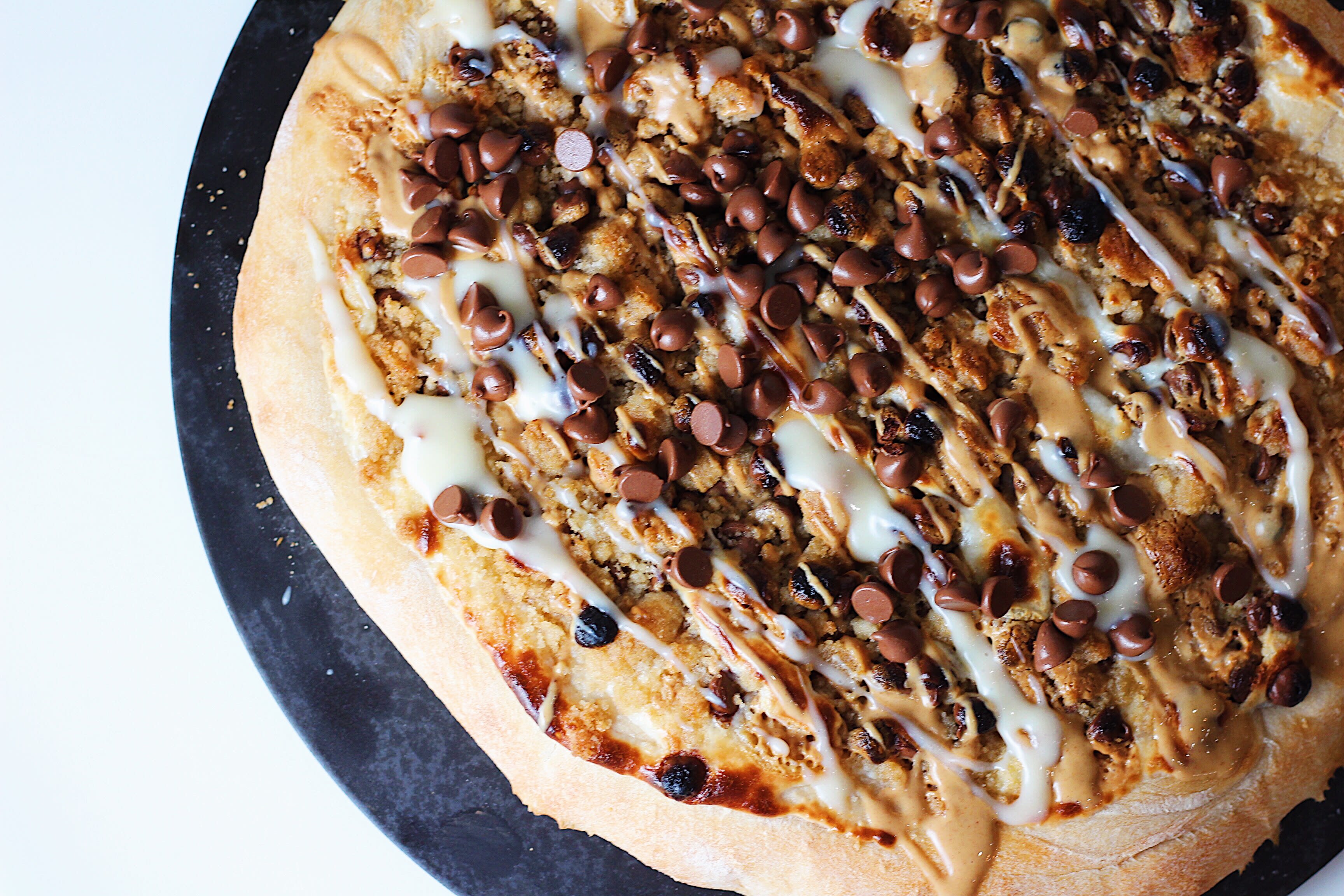 Chocolate Chip Peanut Butter Dessert Pizza